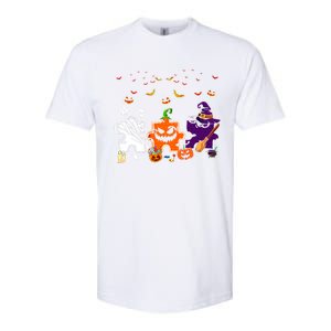 Teeth Ghost Pumpkin Witch Hat Scary Dental Halloween Dentist Gift Softstyle CVC T-Shirt