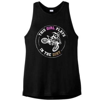 This Girl Plays In The Dirt Biking Dirt Bike Ladies PosiCharge Tri-Blend Wicking Tank