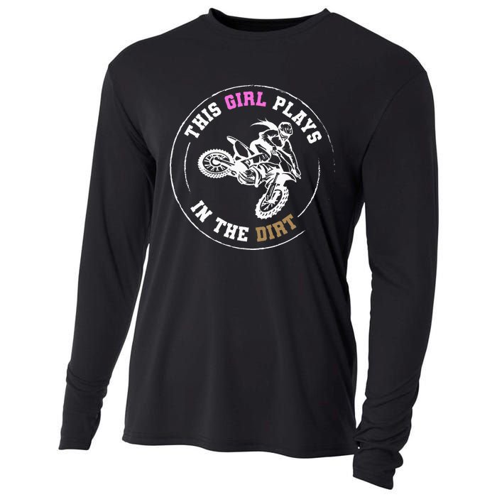 This Girl Plays In The Dirt Biking Dirt Bike Cooling Performance Long Sleeve Crew