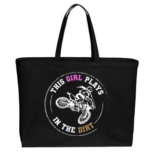 This Girl Plays In The Dirt Biking Dirt Bike Cotton Canvas Jumbo Tote