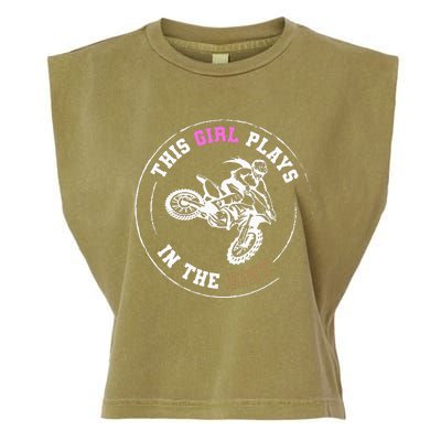 This Girl Plays In The Dirt Biking Dirt Bike Garment-Dyed Women's Muscle Tee