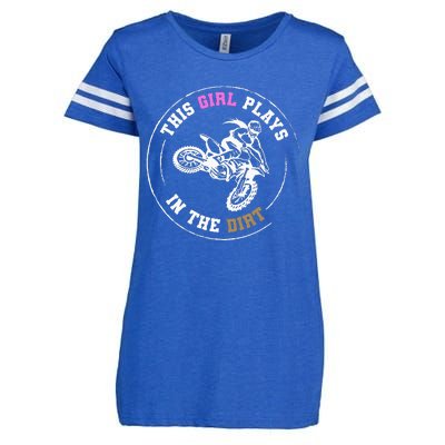 This Girl Plays In The Dirt Biking Dirt Bike Enza Ladies Jersey Football T-Shirt