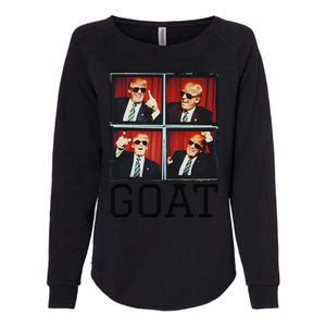 The Greatest President Photobooth Cool Donald Trump Goat Womens California Wash Sweatshirt