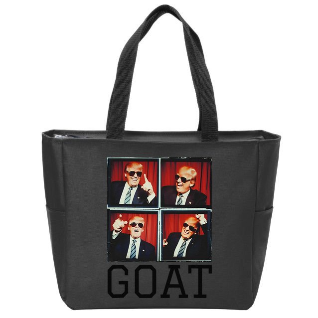 The Greatest President Photobooth Cool Donald Trump Goat Zip Tote Bag