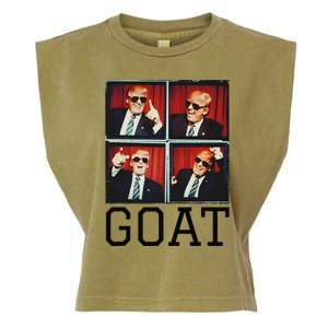 The Greatest President Photobooth Cool Donald Trump Goat Garment-Dyed Women's Muscle Tee