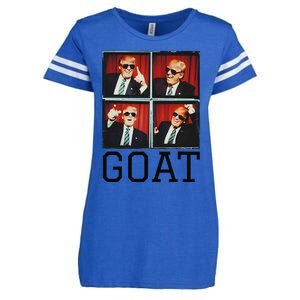 The Greatest President Photobooth Cool Donald Trump Goat Enza Ladies Jersey Football T-Shirt