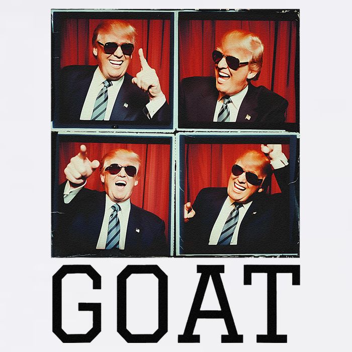 The Greatest President Photobooth Cool Donald Trump Goat Cooling Performance Crew T-Shirt