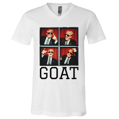 The Greatest President Photobooth Cool Donald Trump Goat V-Neck T-Shirt