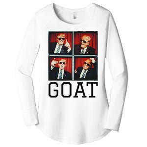 The Greatest President Photobooth Cool Donald Trump Goat Women's Perfect Tri Tunic Long Sleeve Shirt