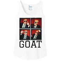 The Greatest President Photobooth Cool Donald Trump Goat Ladies Essential Tank