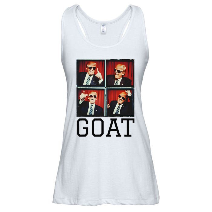 The Greatest President Photobooth Cool Donald Trump Goat Ladies Essential Flowy Tank