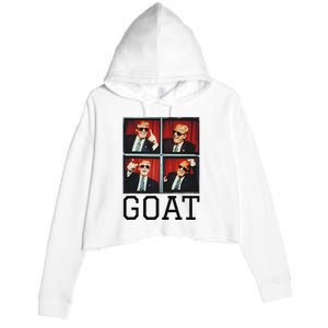 The Greatest President Photobooth Cool Donald Trump Goat Crop Fleece Hoodie