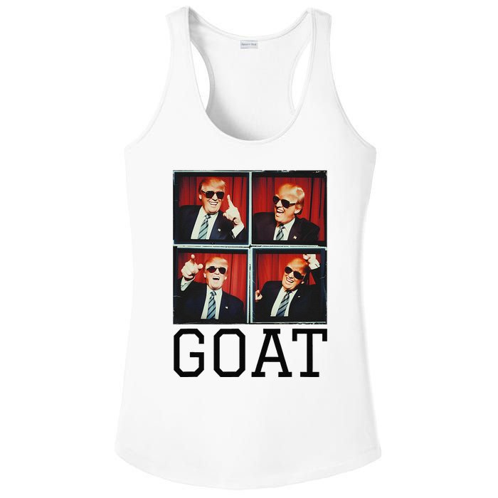 The Greatest President Photobooth Cool Donald Trump Goat Ladies PosiCharge Competitor Racerback Tank