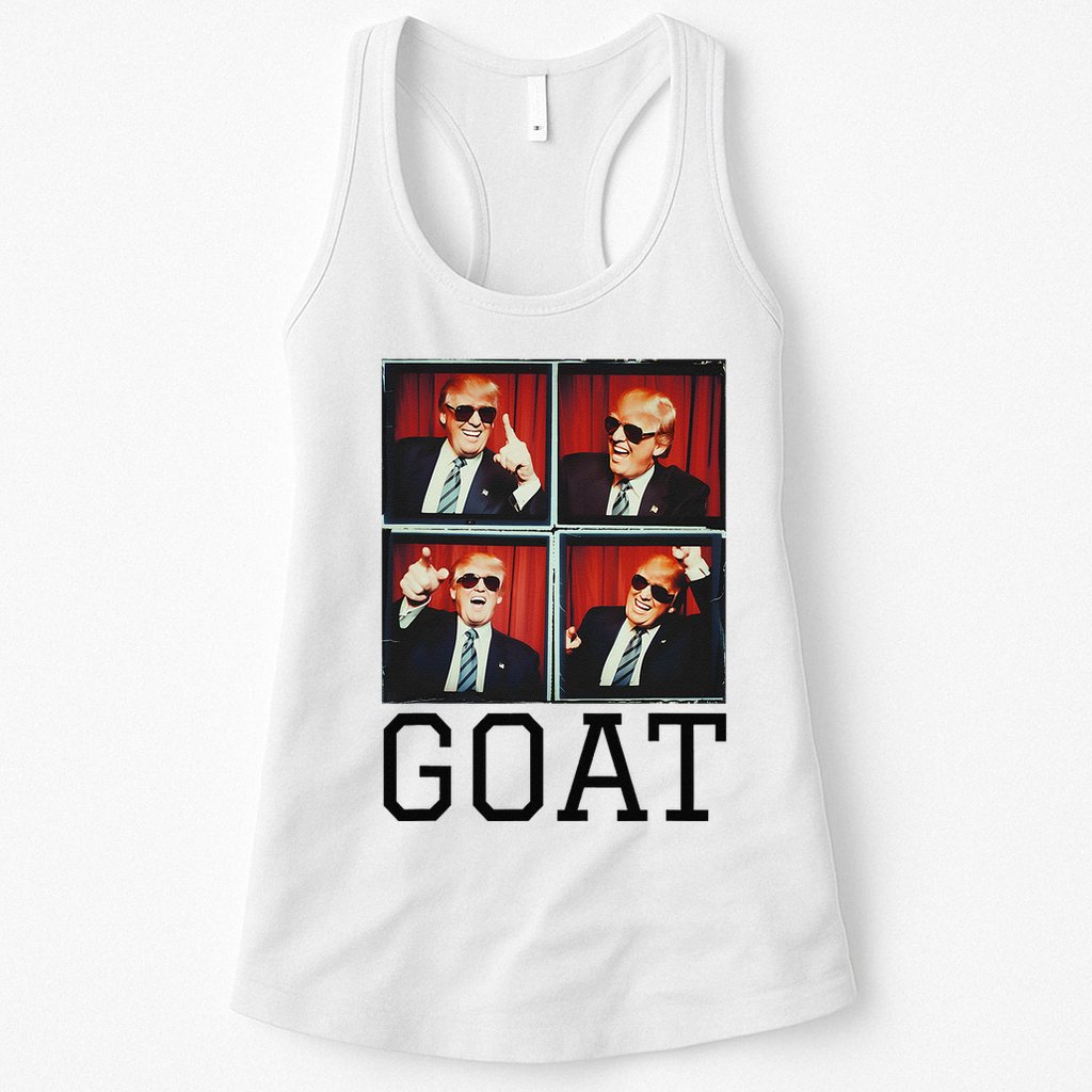 The Greatest President Photobooth Cool Donald Trump Goat Womens Tank Top