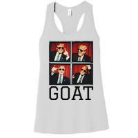 The Greatest President Photobooth Cool Donald Trump Goat Women's Racerback Tank