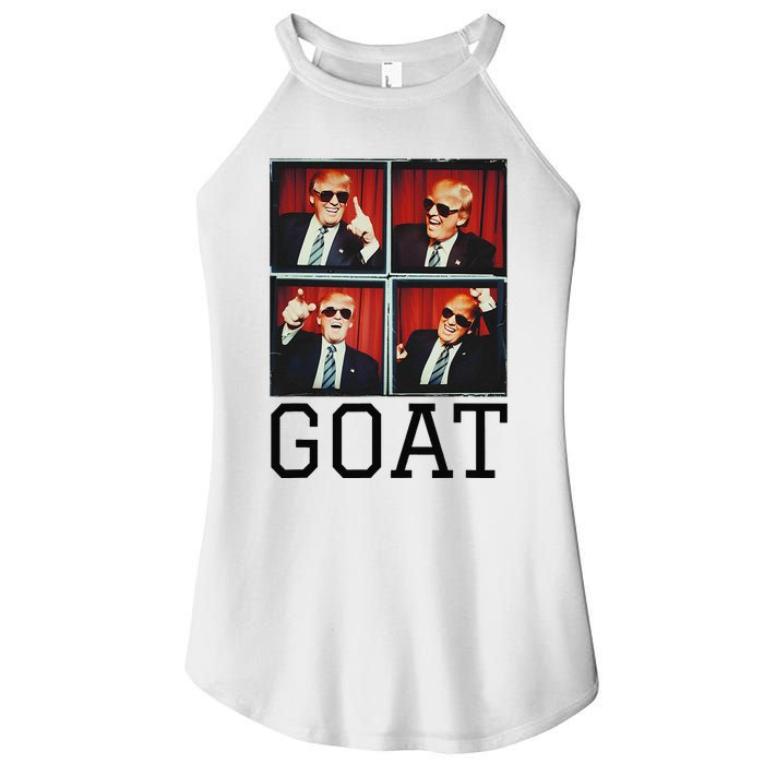 The Greatest President Photobooth Cool Donald Trump Goat Women's Perfect Tri Rocker Tank