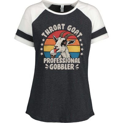 Throat Goat Professional Gobbler Funny Enza Ladies Jersey Colorblock Tee