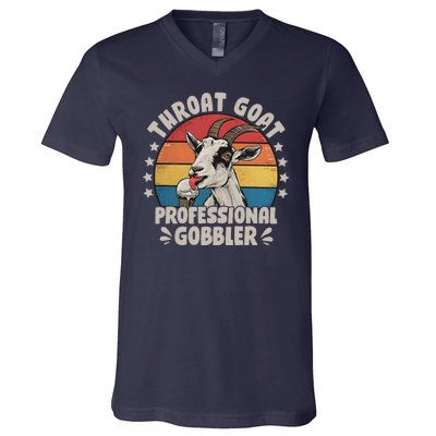 Throat Goat Professional Gobbler Funny V-Neck T-Shirt