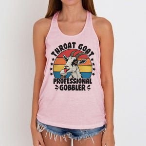 Throat Goat Professional Gobbler Funny Women's Knotted Racerback Tank