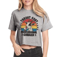 Throat Goat Professional Gobbler Funny Women's Crop Top Tee