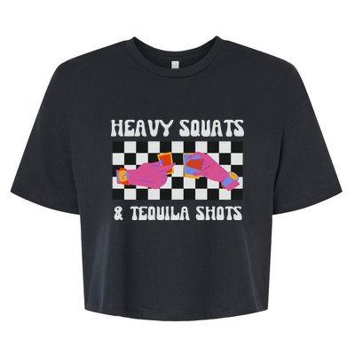 Tequila Gym Pump Cover Weight Lifting Bella+Canvas Jersey Crop Tee