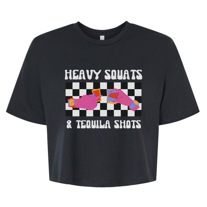 Tequila Gym Pump Cover Weight Lifting Bella+Canvas Jersey Crop Tee