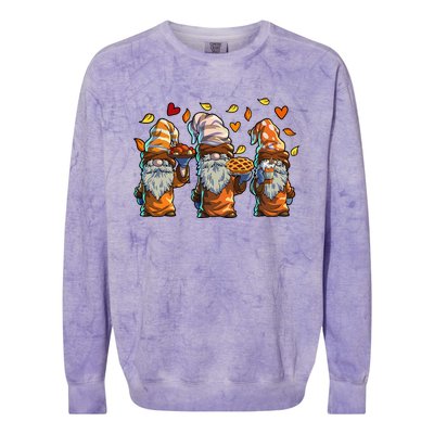 Thanksgiving Gnome  Pumpkin Pie Turkey Fall Colorblast Crewneck Sweatshirt