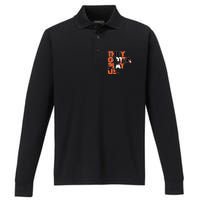 They Gotta Play Us Cincinnati Football Performance Long Sleeve Polo