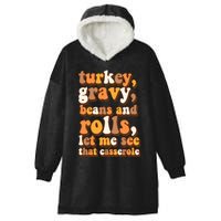 Turkey Gravy Potatoes Rolls Casserole Family Thanksgiving Matching Outfits Hooded Wearable Blanket