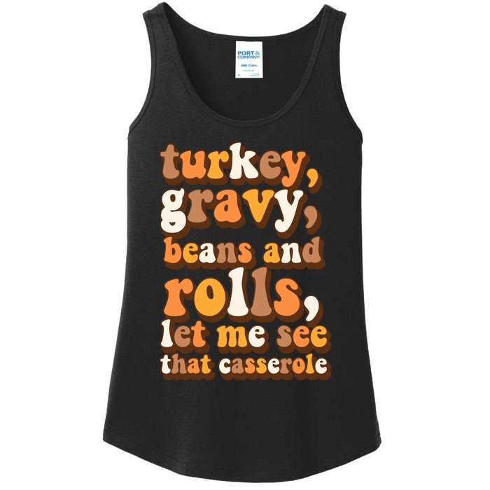 Turkey Gravy Potatoes Rolls Casserole Family Thanksgiving Matching Outfits Ladies Essential Tank