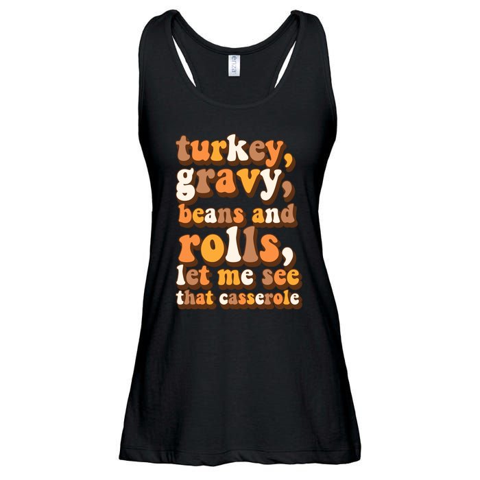 Turkey Gravy Potatoes Rolls Casserole Family Thanksgiving Matching Outfits Ladies Essential Flowy Tank