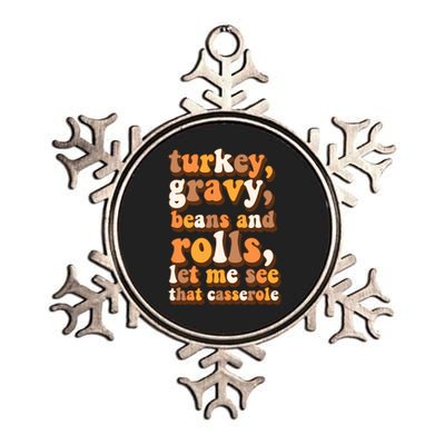 Turkey Gravy Potatoes Rolls Casserole Family Thanksgiving Matching Outfits Metallic Star Ornament