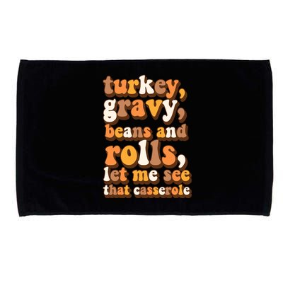 Turkey Gravy Potatoes Rolls Casserole Family Thanksgiving Matching Outfits Microfiber Hand Towel