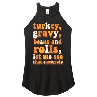 Turkey Gravy Potatoes Rolls Casserole Family Thanksgiving Matching Outfits Women's Perfect Tri Rocker Tank