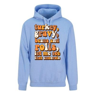 Turkey Gravy Potatoes Rolls Casserole Family Thanksgiving Matching Outfits Unisex Surf Hoodie