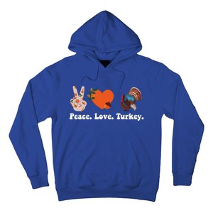 Thanksgiving Gift Peace Love Turkey Funny Thanksgiving Meaningful Gift Hoodie