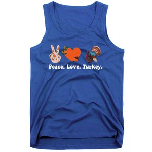 Thanksgiving Gift Peace Love Turkey Funny Thanksgiving Meaningful Gift Tank Top