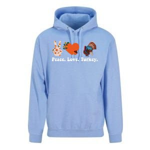 Thanksgiving Gift Peace Love Turkey Funny Thanksgiving Meaningful Gift Unisex Surf Hoodie