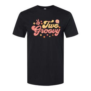 Two Groovy Party Decorations Hippie Groovy Flowers 2nd Bday Softstyle® CVC T-Shirt