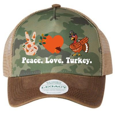 Thanksgiving Gift Peace Love Turkey Funny Thanksgiving Gift Legacy Tie Dye Trucker Hat