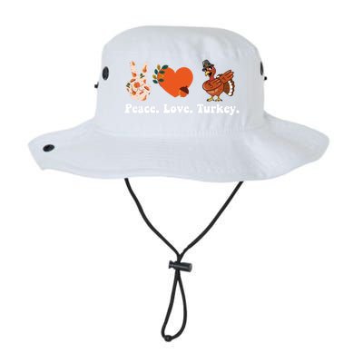 Thanksgiving Gift Peace Love Turkey Funny Thanksgiving Gift Legacy Cool Fit Booney Bucket Hat