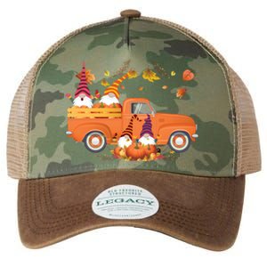 Truck Gnomes Pumpkin Truck Fall Leaf Thanksgiving Halloween Great Gift Legacy Tie Dye Trucker Hat