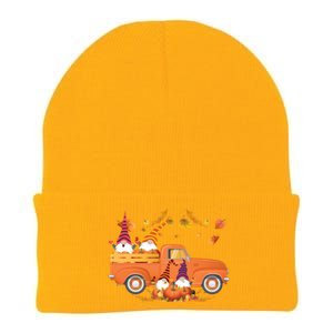 Truck Gnomes Pumpkin Truck Fall Leaf Thanksgiving Halloween Great Gift Knit Cap Winter Beanie