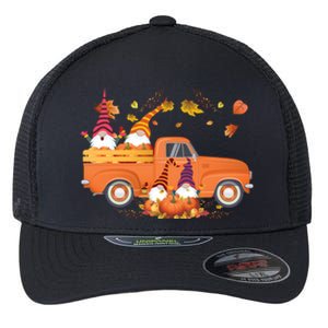 Truck Gnomes Pumpkin Truck Fall Leaf Thanksgiving Halloween Great Gift Flexfit Unipanel Trucker Cap