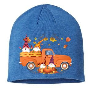 Truck Gnomes Pumpkin Truck Fall Leaf Thanksgiving Halloween Great Gift Sustainable Beanie