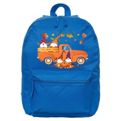 Truck Gnomes Pumpkin Truck Fall Leaf Thanksgiving Halloween Great Gift 16 in Basic Backpack