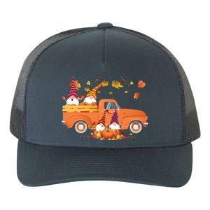 Truck Gnomes Pumpkin Truck Fall Leaf Thanksgiving Halloween Great Gift Yupoong Adult 5-Panel Trucker Hat