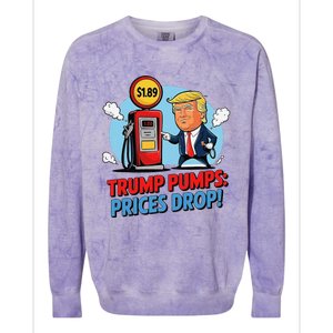 Trump Gas Prices Drop Fuel Savings President Trump Economy Colorblast Crewneck Sweatshirt