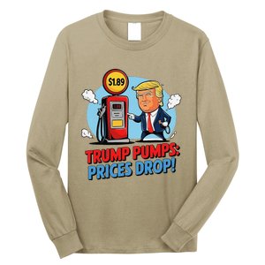 Trump Gas Prices Drop Fuel Savings President Trump Economy Long Sleeve Shirt