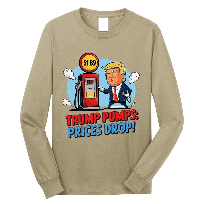 Trump Gas Prices Drop Fuel Savings President Trump Economy Long Sleeve Shirt